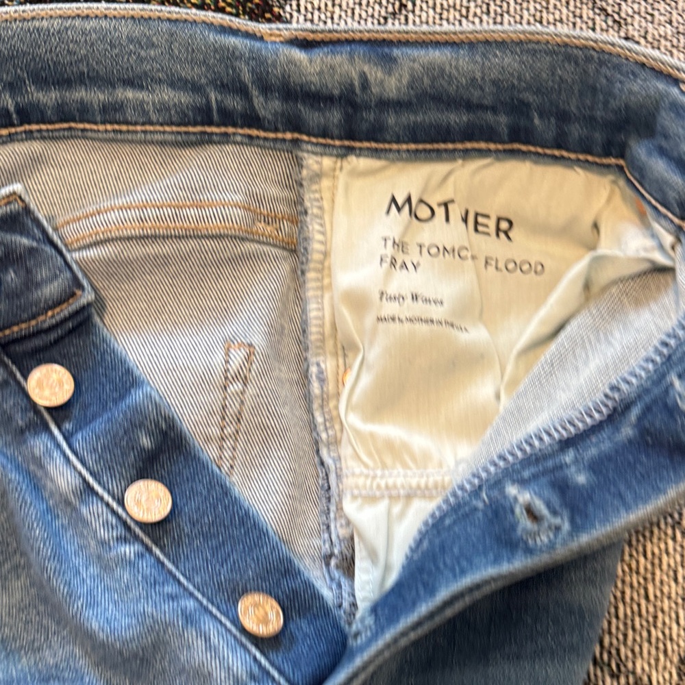 MOTHER Denim The Tomcat Flood Fray Women’s Size 32 ‘TASTY WAVES’ Color - Picture 13 of 13